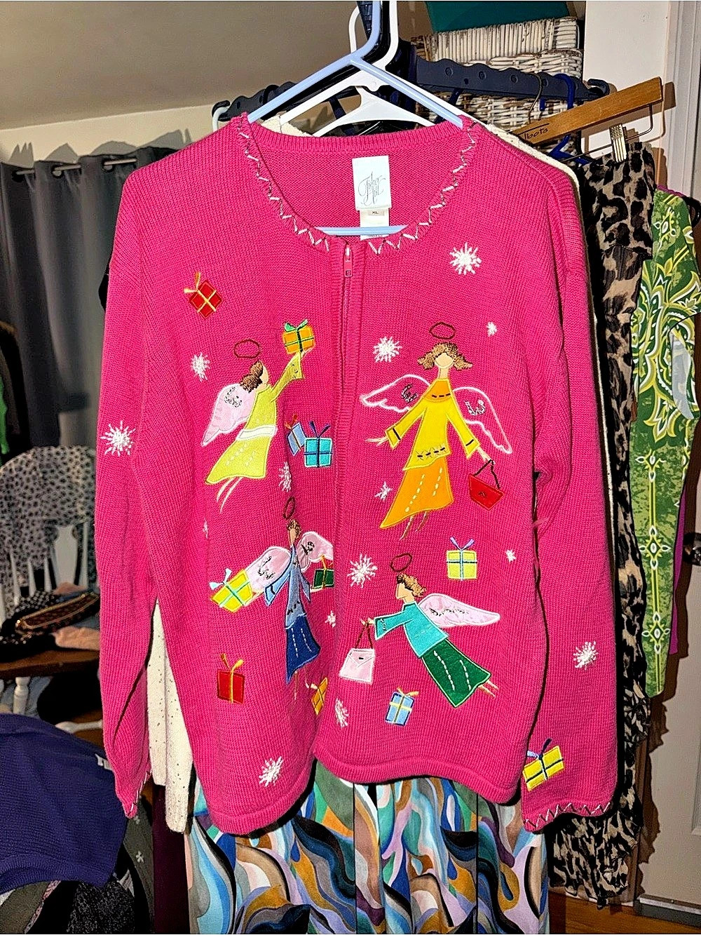 J. McLaughlin Embellished Sweater in Pink XL NWT